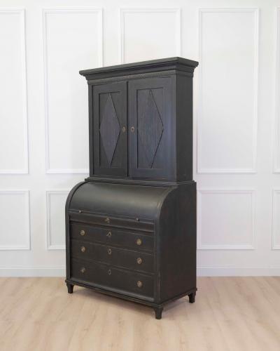 Swedish Gustavian Style Roll Top Secretary Cabinet