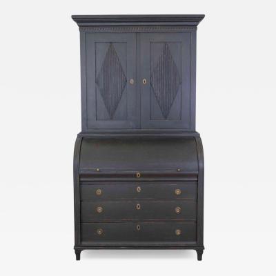 Swedish Gustavian Style Roll Top Secretary Cabinet