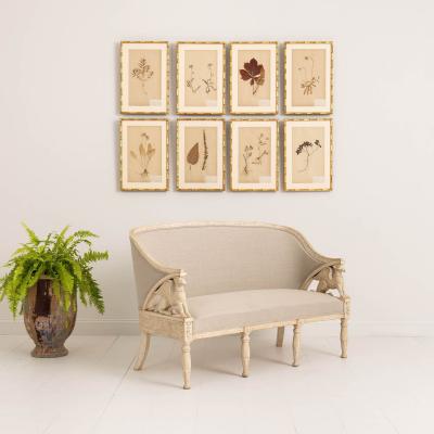 Swedish Gustavian Style Sofa with Griffin Carvings in Original Paint