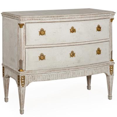 Swedish Gustavian White Painted Chest of Drawers