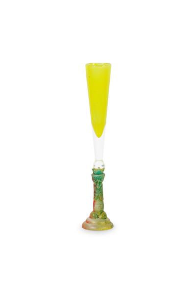 Swedish Kosta Boda Yellow Champagne Glass
