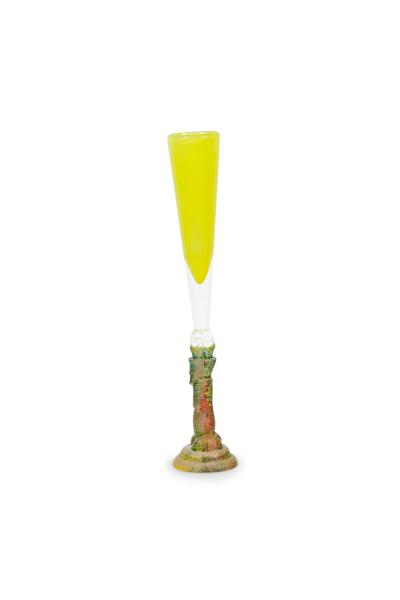 Swedish Kosta Boda Yellow Champagne Glass