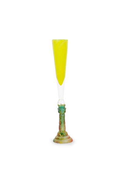 Swedish Kosta Boda Yellow Champagne Glass