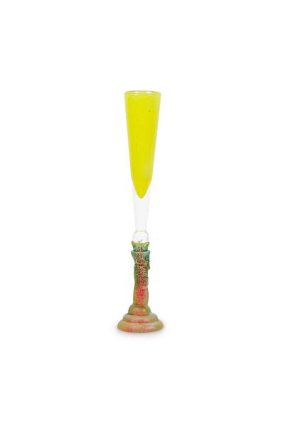Swedish Kosta Boda Yellow Champagne Glass