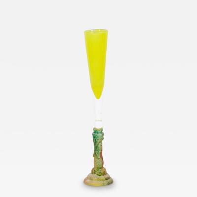 Swedish Kosta Boda Yellow Champagne Glass