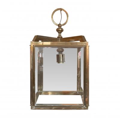 Swedish Lantern Hanging Fixture in Brass