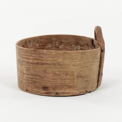 Swedish Light Color Pine and Bentwood Box with Handle