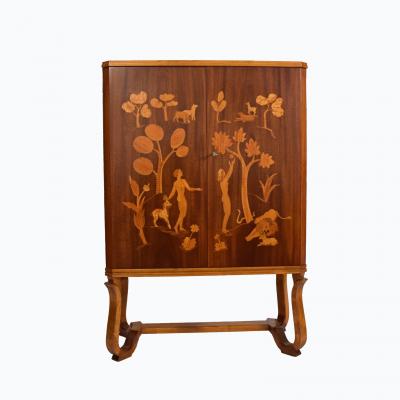 Swedish Mahogany Art Deco Bar cabinet 1930 40s