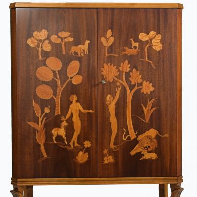 Swedish Mahogany Art Deco Bar cabinet 1930 40s