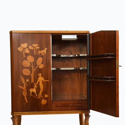 Swedish Mahogany Art Deco Bar cabinet 1930 40s