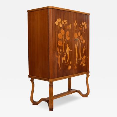 Swedish Mahogany Art Deco Bar cabinet 1930 40s