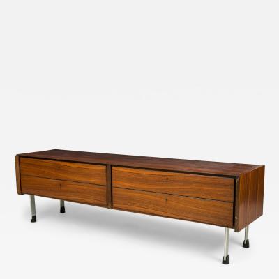 Swedish Mid Century Mahogany and Chrome Low Console