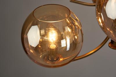 Swedish Mid Century Modern Brass 9 armed Chandelier Sweden ca 1960s