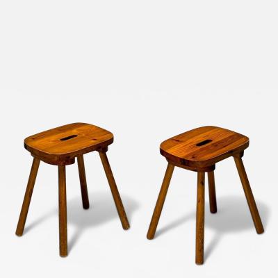 Swedish Mid Century Modern Occasional Stools Pine Sweden 1970s