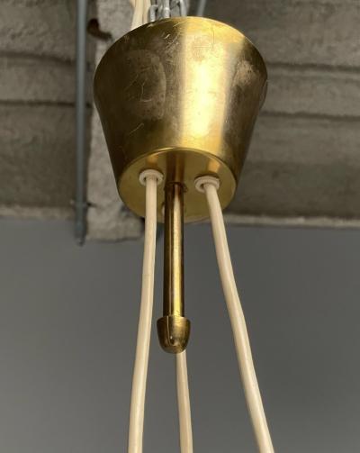 Swedish Mid Century Modern Pendant Glass Brass Sweden 1950s