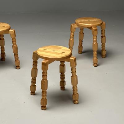 Swedish Mid Century Modern Playful Stools Birch Sweden 1960s