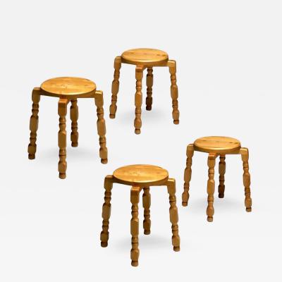 Swedish Mid Century Modern Playful Stools Birch Sweden 1960s