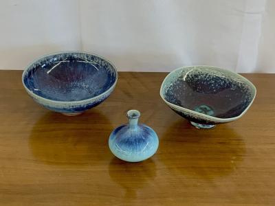 Swedish Mid Century Modern Studio Stoneware by Berndt Friberg Vase Bowl