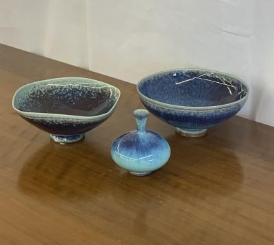 Swedish Mid Century Modern Studio Stoneware by Berndt Friberg Vase Bowl