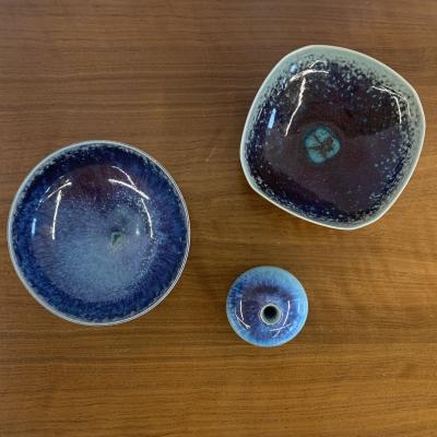 Swedish Mid Century Modern Studio Stoneware by Berndt Friberg Vase Bowl