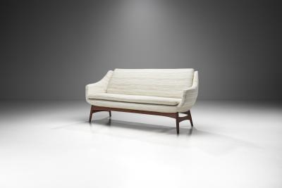 Swedish Mid Century Sofa with Structural Legs Sweden 1960s
