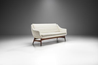Swedish Mid Century Sofa with Structural Legs Sweden 1960s