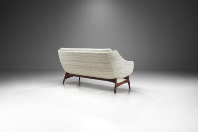 Swedish Mid Century Sofa with Structural Legs Sweden 1960s