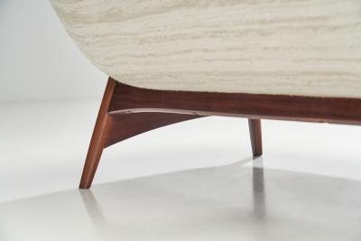Swedish Mid Century Sofa with Structural Legs Sweden 1960s
