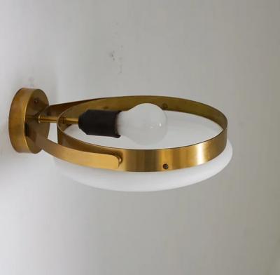 Swedish Mid Century Wall Lamps in Brass and Glass Falkenbergs