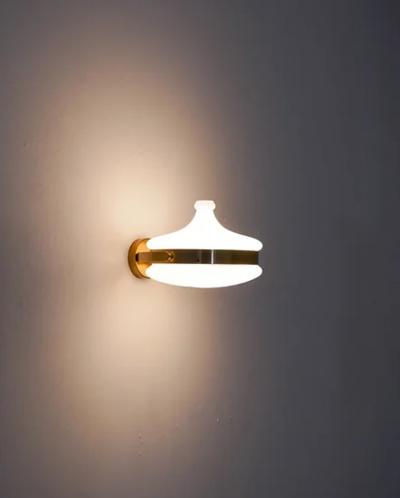 Swedish Mid Century Wall Lamps in Brass and Glass Falkenbergs