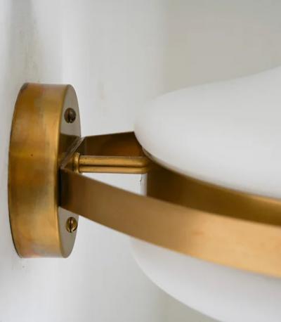 Swedish Mid Century Wall Lamps in Brass and Glass Falkenbergs
