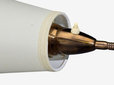 Swedish Modern Adjustable Floor Lamp Wood Brass Sweden 1960s