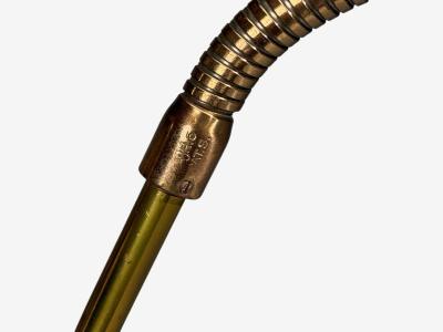 Swedish Modern Adjustable Floor Lamp Wood Brass Sweden 1960s