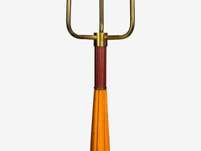 Swedish Modern Adjustable Floor Lamp Wood Metal Sweden 1950s