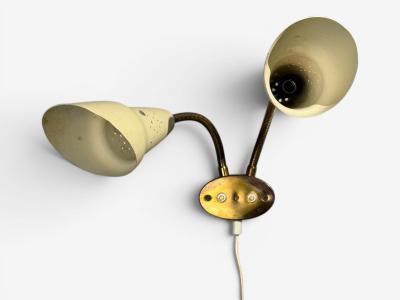Swedish Modern Adjustable Wall Light Brass Lacquered Metal Sweden 1950s