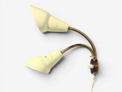 Swedish Modern Adjustable Wall Light Brass Lacquered Metal Sweden 1950s