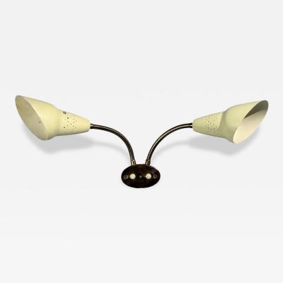 Swedish Modern Adjustable Wall Light Brass Lacquered Metal Sweden 1950s