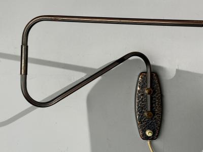 Swedish Modern Adjustable Wall Light Copper Sweden 1970s