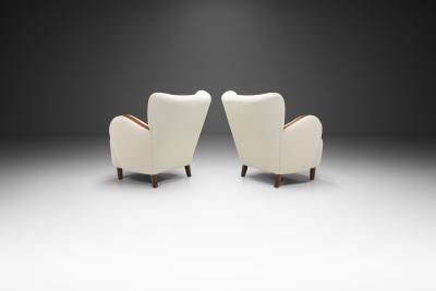 Swedish Modern Armchairs with Elm Legs Sweden 1950s