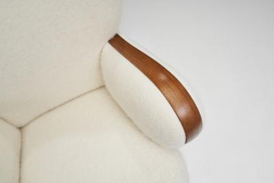 Swedish Modern Armchairs with Elm Legs Sweden 1950s