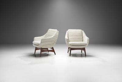 Swedish Modern Armchairs with Structural Legs Sweden 1960s