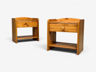 Swedish Modern Bedside Tables Knotty Pine Sweden 1960s