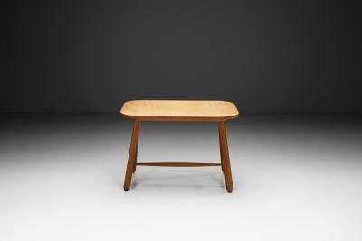 Swedish Modern Birch Side Table with Turned Legs Sweden ca 1940s