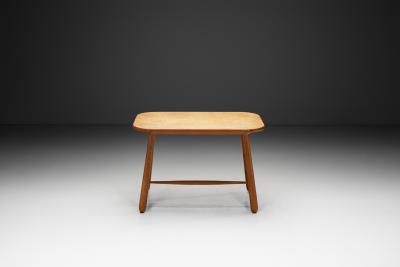 Swedish Modern Birch Side Table with Turned Legs Sweden ca 1940s