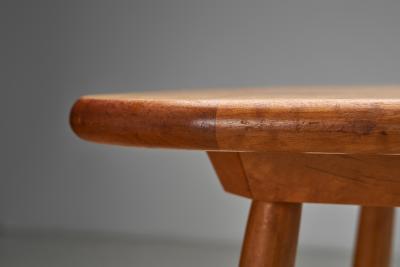 Swedish Modern Birch Side Table with Turned Legs Sweden ca 1940s