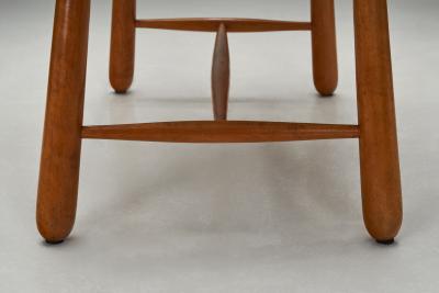 Swedish Modern Birch Side Table with Turned Legs Sweden ca 1940s