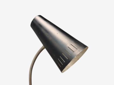 Swedish Modern Black Lacquered Metal Adjustable Desk Lamp Sweden 1950s