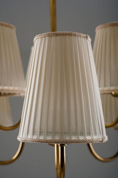 Swedish Modern Brass Chandelier