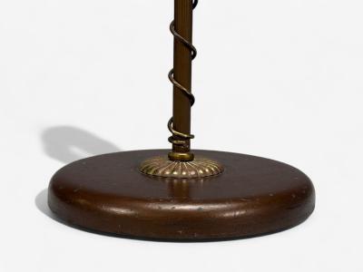 Swedish Modern Brass Fabric Floor Lamp Sweden 1950s