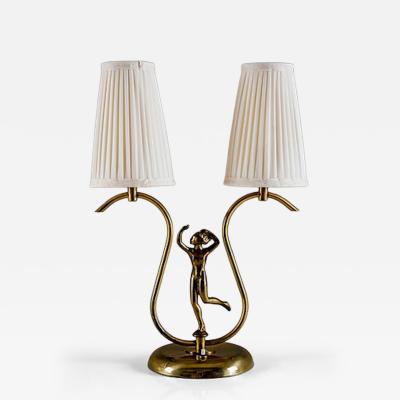Swedish Modern Brass Table Lamp 1940s